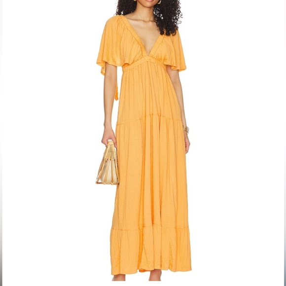 La la Maxi in Bird of yellow by free people - Picture 2 of 4